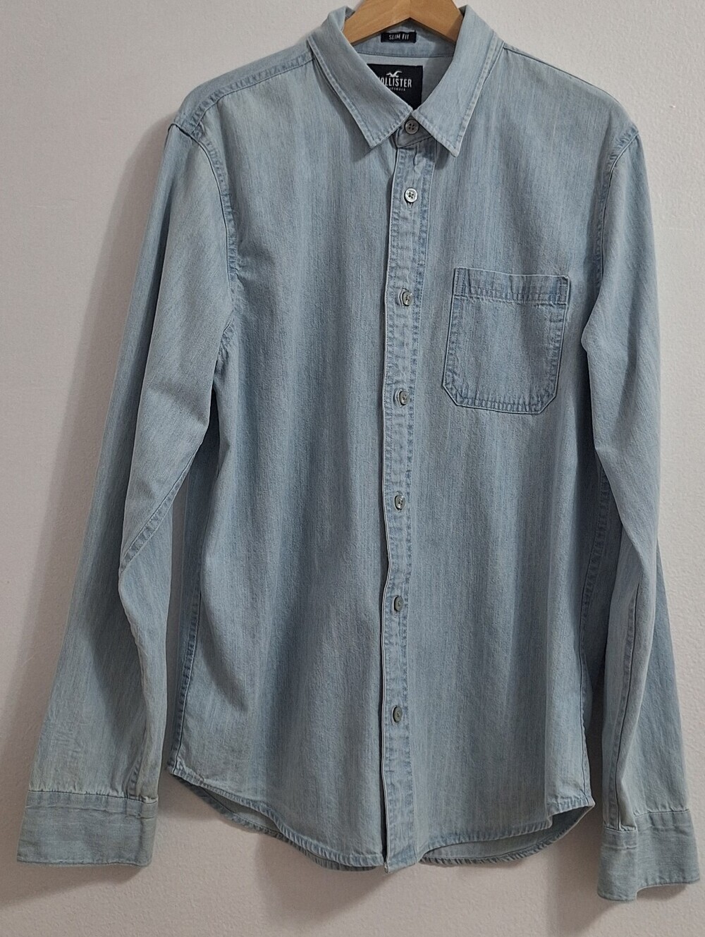 Hollister Light Blue Denim Button-Down Shirt
